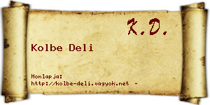 Kolbe Deli névjegykártya